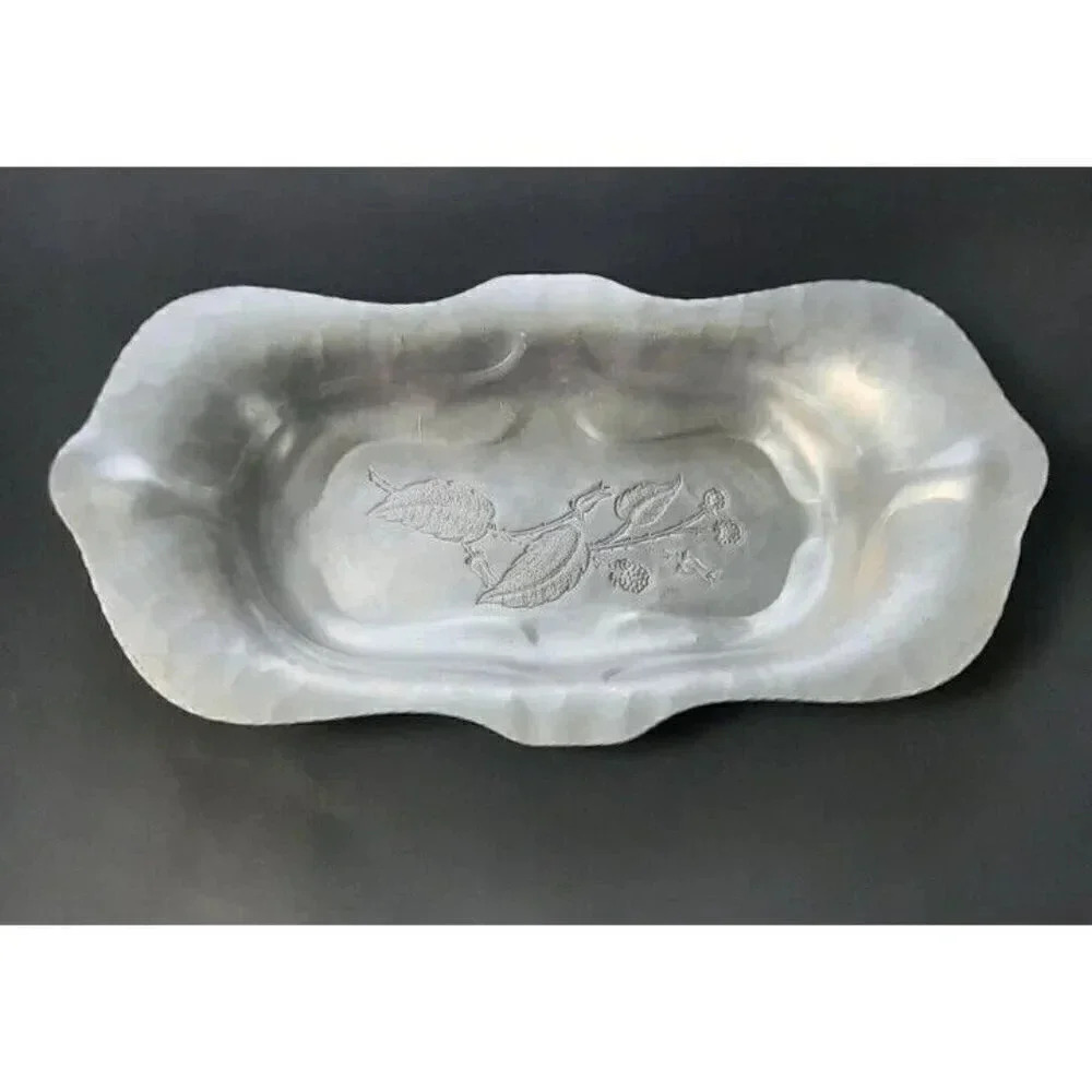 Vintage Farberware Aluminum Decorative Dish Tray Made in Brooklyn